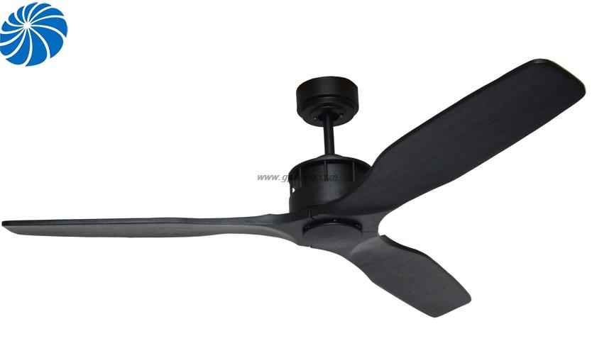 Simple 3 solid wood blade ceiling fan with light